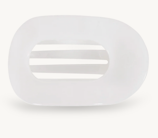 Coconut White Medium Flat Round Hair Clip