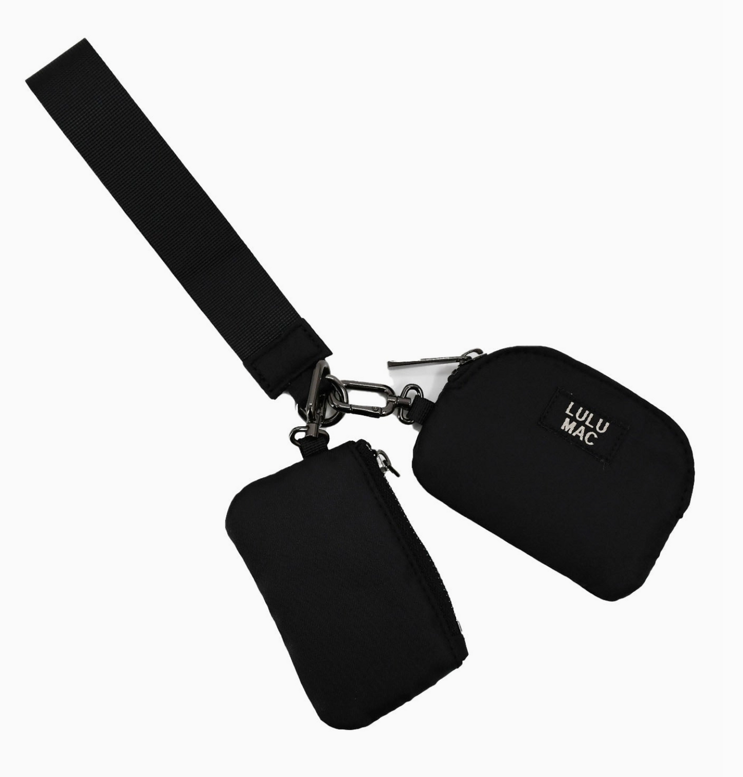 Black/Black Lulu Mac Double Pouch Wristlets