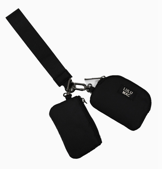Black/Black Lulu Mac Double Pouch Wristlets