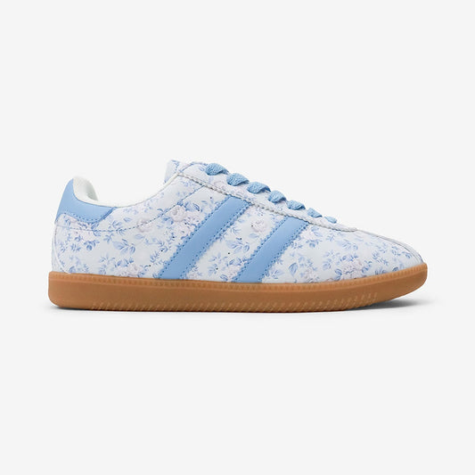 Blue Floral Sneakers